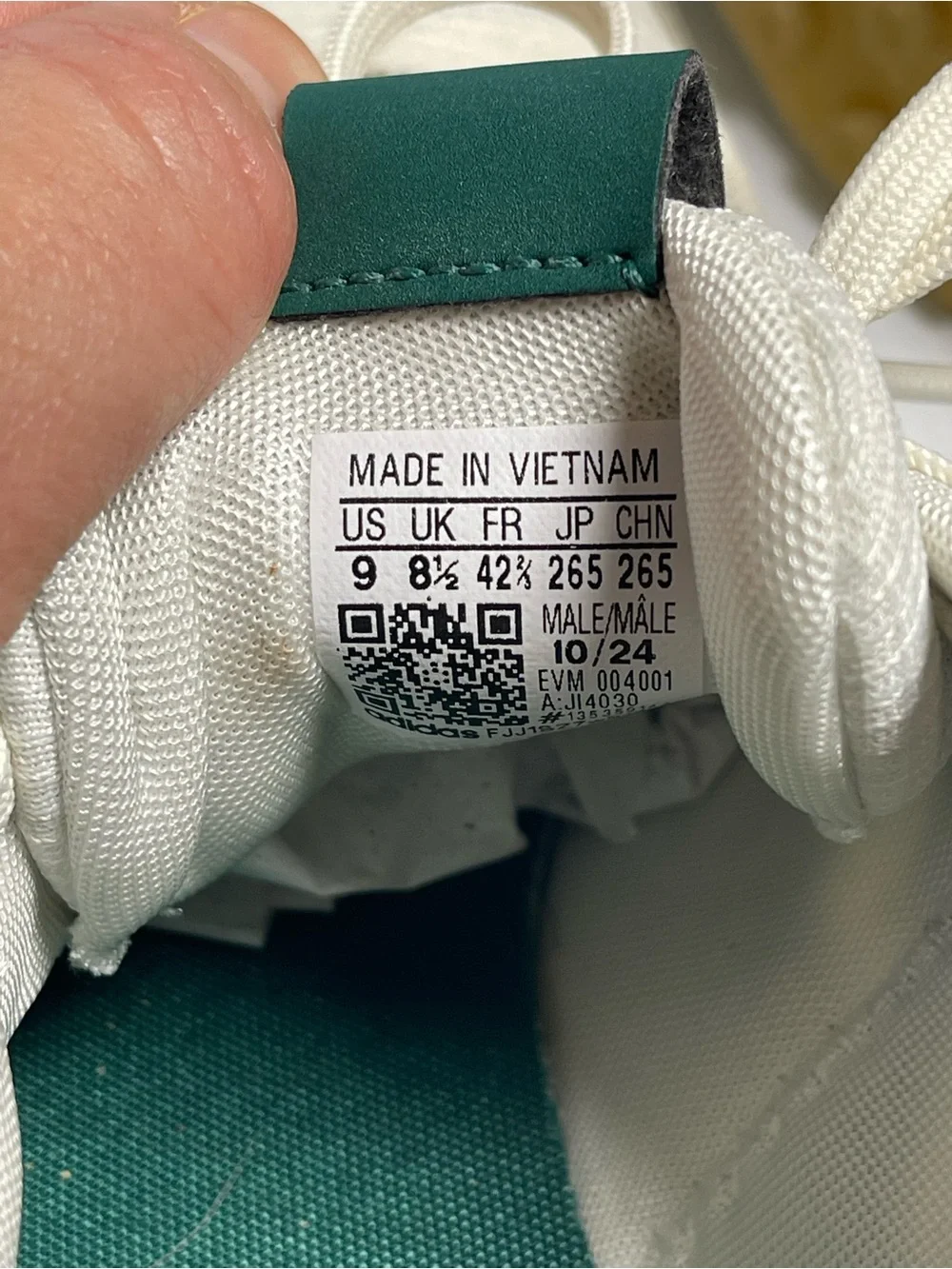 adidas Kids White, Green & Yellow Retro Runner Sneakers